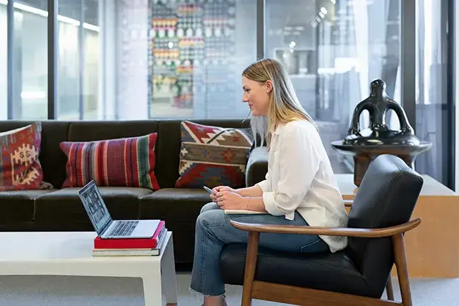 Peer Consult Video Call Woman talking during video call